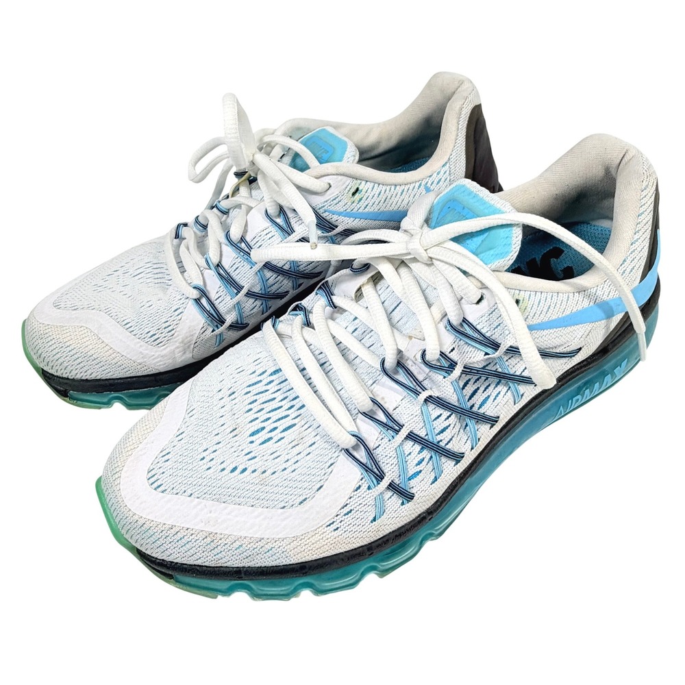Nike Air Max 2015 Womens 9 White Blue Running Shoes 698903-104